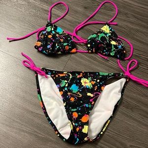2 piece OP brand paint splatter print size Medium